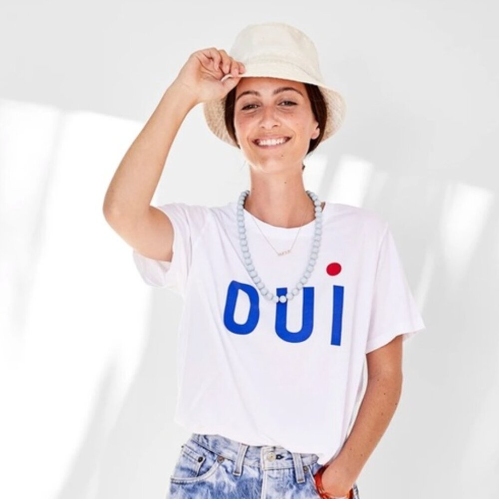 Clare V OUI TEE Short Sleeve SIZE MEDIUM